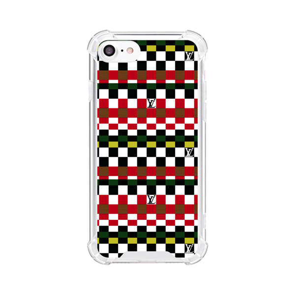 Colorful Checkerboard Stripes Pattern iPhone 7/8/SE (2020) Case