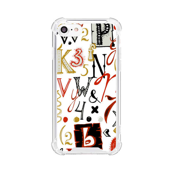 Colorful Hand Drawn Letters and Numbers Pattern iPhone 7/8/SE (2020) Case