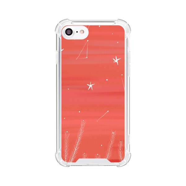 Coral Night Sky with Stars and Plants iPhone 7/8/SE (2020) Case