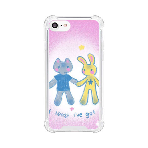 Cute Cat and Rabbit Holding Hands iPhone 7/8/SE (2020) Case