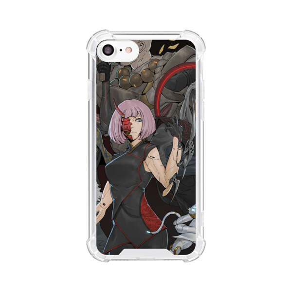 Futuristic Cyberpunk Warriors and Robotic Cat in Dynamic Pose iPhone 7/8/SE (2020) Case