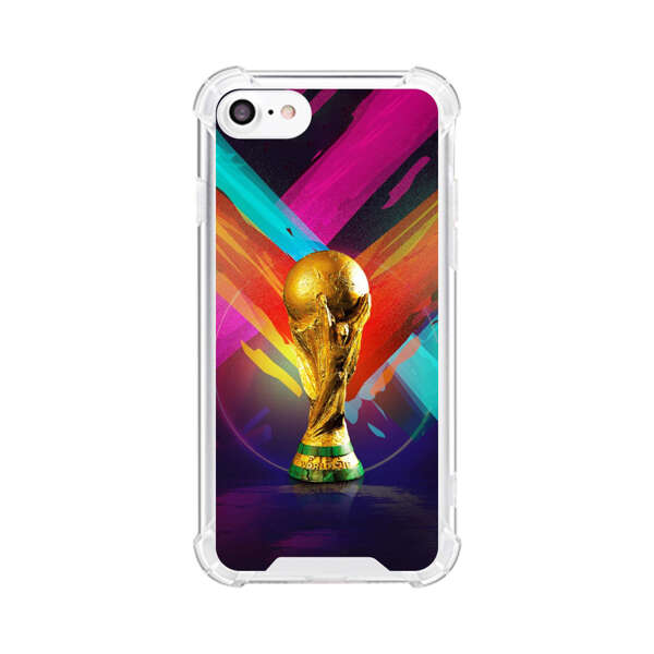 Golden Soccer Trophy with Colorful Abstract Background iPhone 7/8/SE (2020) Case