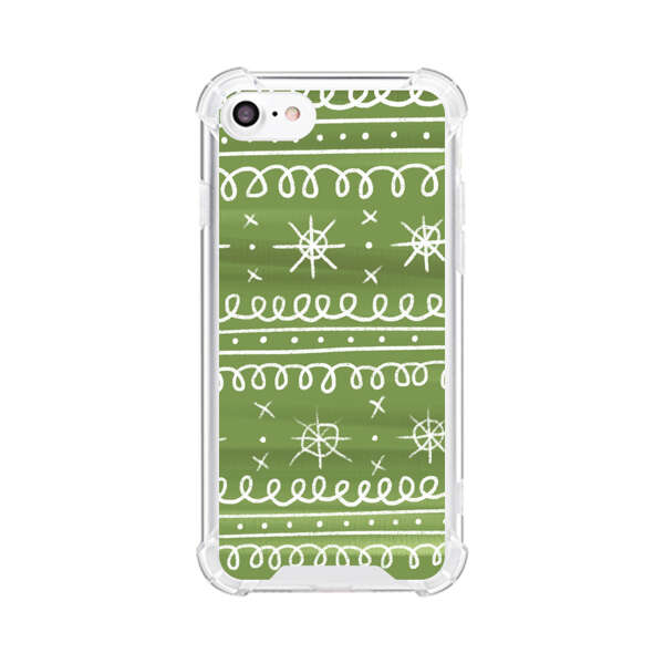 Green White Stars Loop Pattern iPhone 7/8/SE (2020) Case