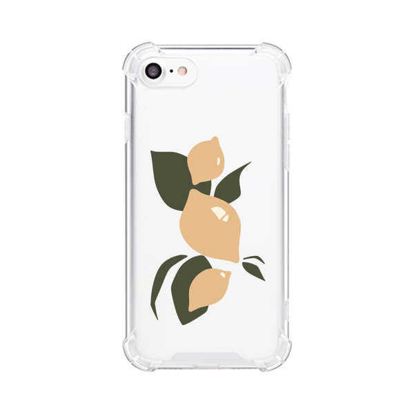 Minimalistic Beige Lemons with Green Leaves iPhone 7/8/SE (2020) Case