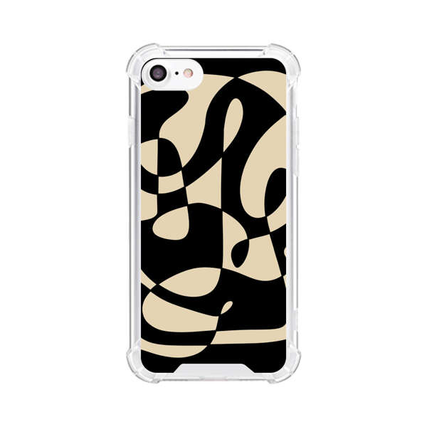 Modern Abstract Beige and Black Geometry iPhone 7/8/SE (2020) Case