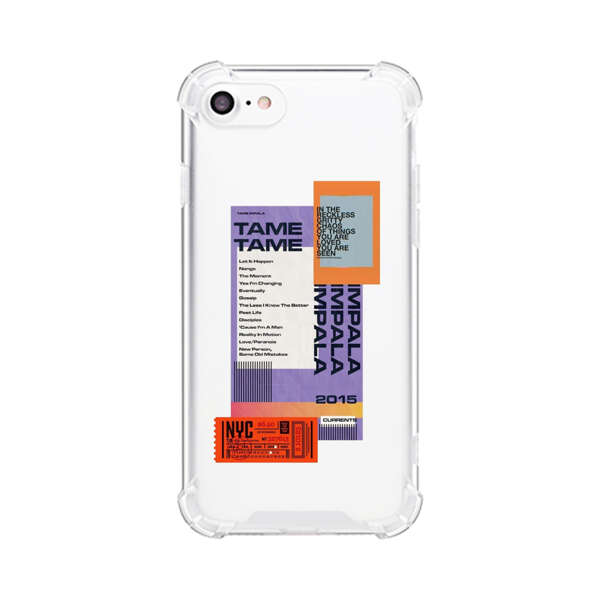 Modern Graphic Collage with Typography and Ticket Elements iPhone 7/8/SE (2020) Case