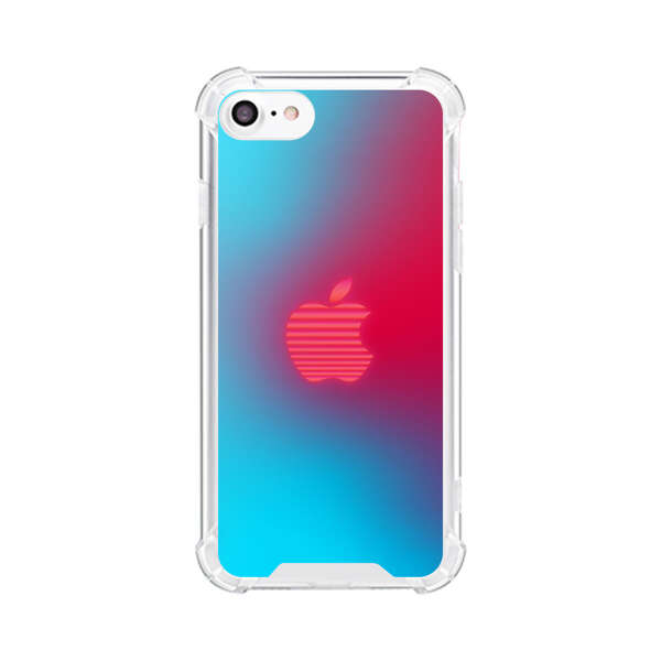Neon Striped Apple Logo Gradient Background iPhone 7/8/SE (2020) Case