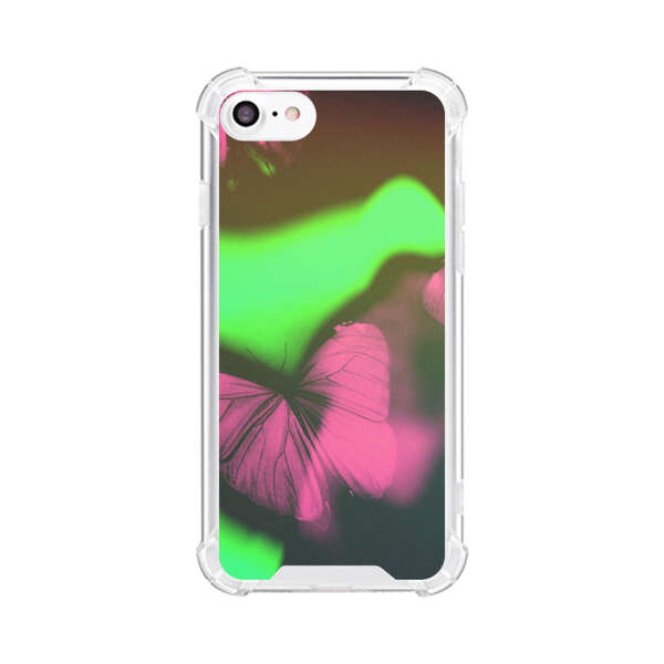 Pink Butterflies Green Background iPhone 7/8/SE (2020) Case