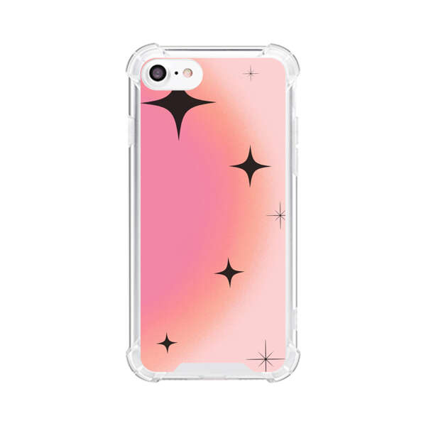 Pink Peach Gradient with Black Stars iPhone 7/8/SE (2020) Case