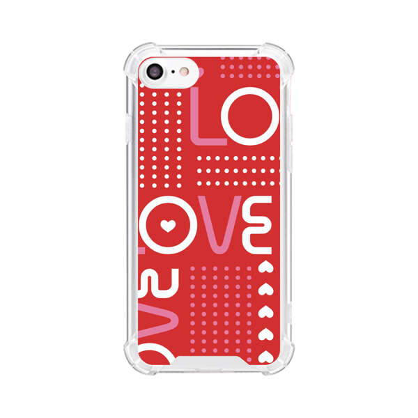 Red Love Typography Pattern iPhone 7/8/SE (2020) Case