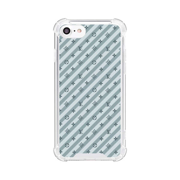 Stylish Blue Diagonal Striped Luxury Logo Pattern iPhone 7/8/SE (2020) Case