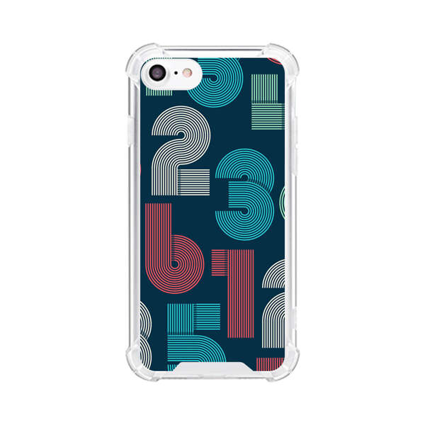 Vibrant Seamless Pattern of Colorful Stylized Numbers iPhone 7/8/SE (2020) Case
