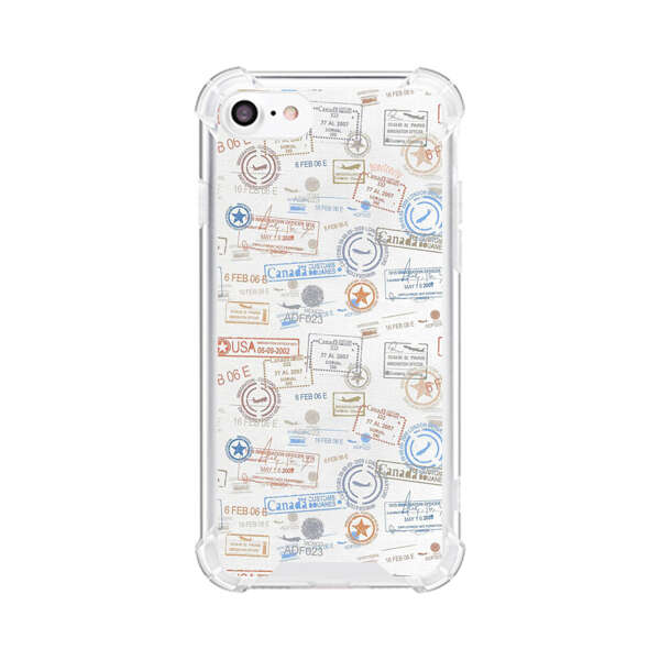Vintage Passport Stamps Pattern iPhone 7/8/SE (2020) Case