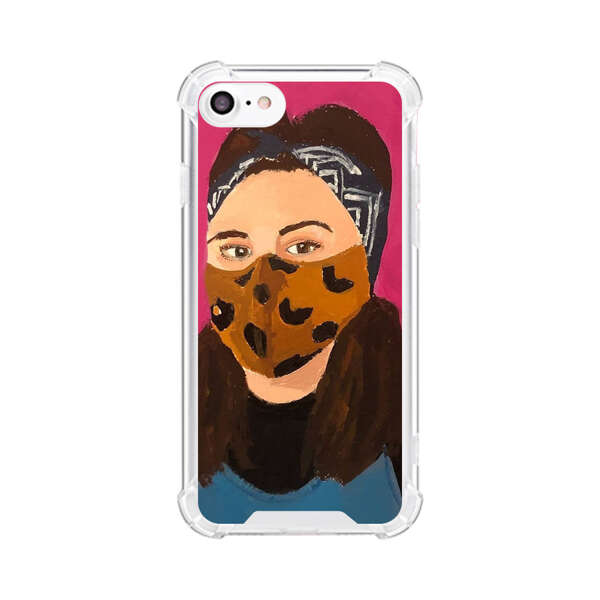 Woman Leopard Print Face Mask iPhone 7/8/SE (2020) Case