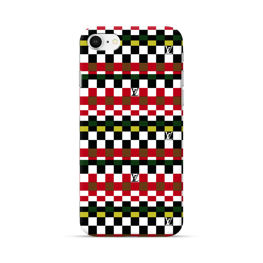 Colorful Checkerboard Stripes Pattern iPhone 7/8/SE (2020) Hard Case