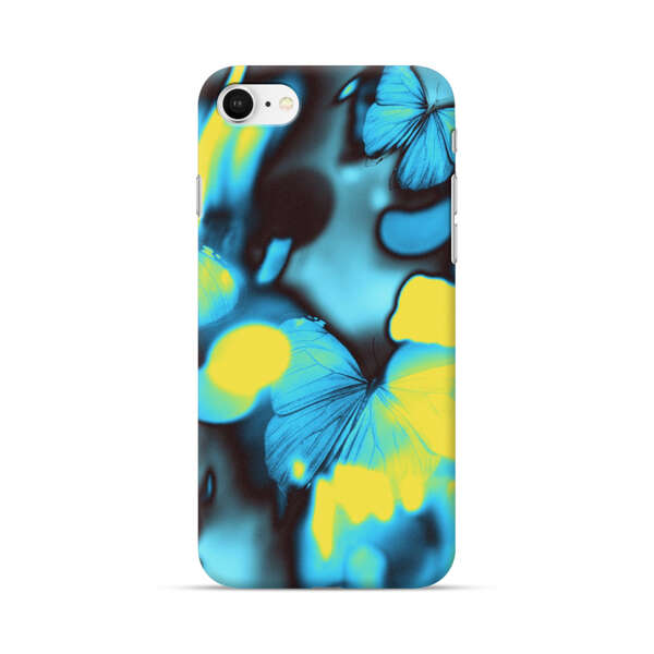 Blue Butterflies Glowing Abstract Background iPhone 7/8/SE (2020) Hard Case