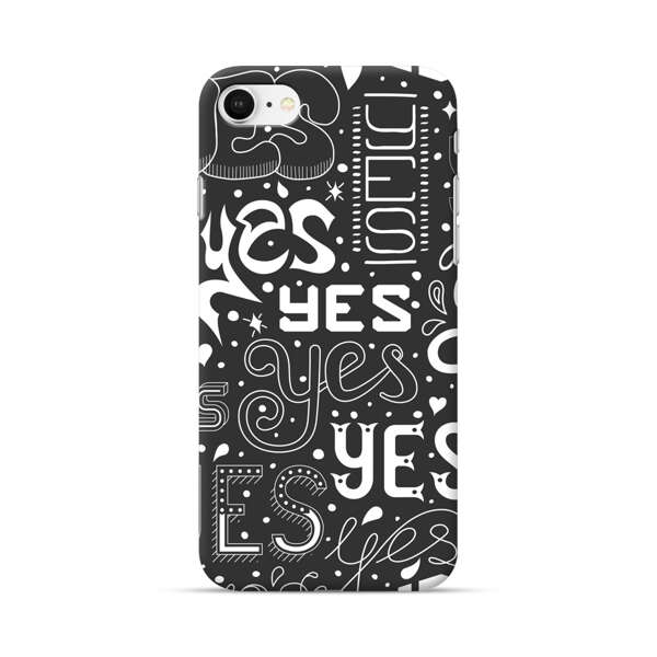 Bold Playful Typography Yes Pattern iPhone 7/8/SE (2020) Hard Case
