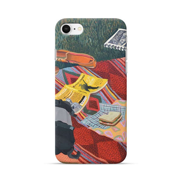 Charming Picnic Scene with Blanket and Food iPhone 7/8/SE (2020) Hard Case