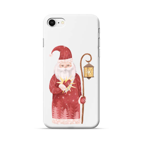 Charming Santa Claus Holding Glowing Heart and Lantern iPhone 7/8/SE (2020) Hard Case