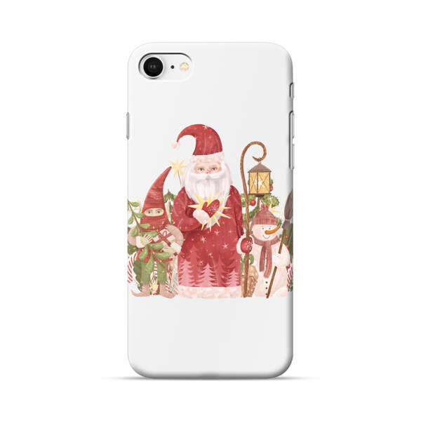 Christmas Santa Elf Snowman Festive Illustration iPhone 7/8/SE (2020) Hard Case