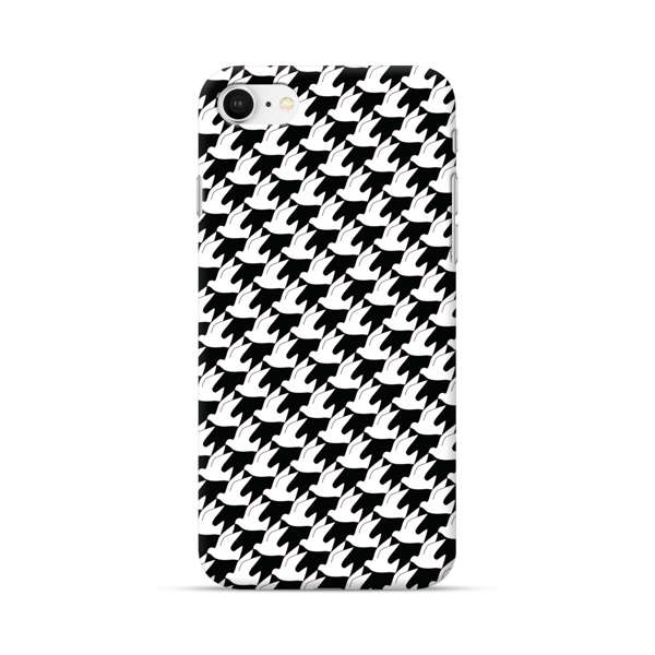 Classic Black and White Houndstooth Pattern iPhone 7/8/SE (2020) Hard Case