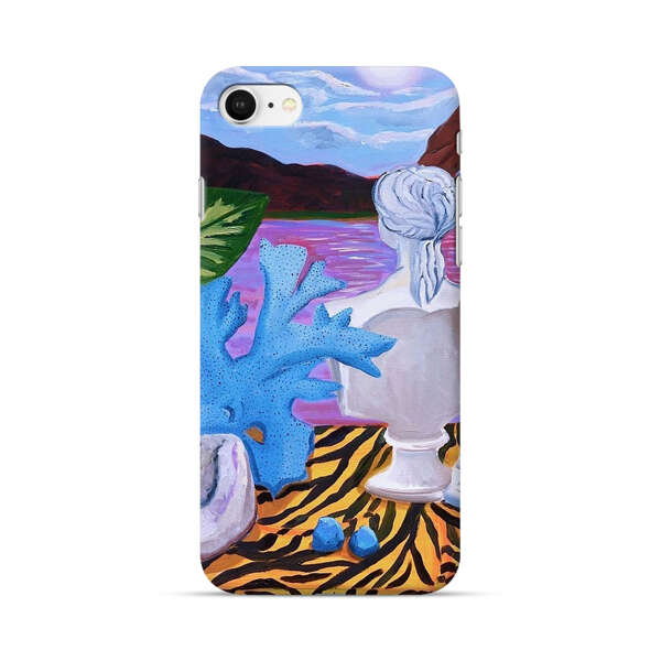 Classical Statues and Tropical Plants by the Ocean iPhone 7/8/SE (2020) Hard Case