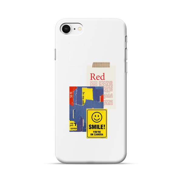 Collage Torn Paper Smiley Face Yellow Sign iPhone 7/8/SE (2020) Hard Case