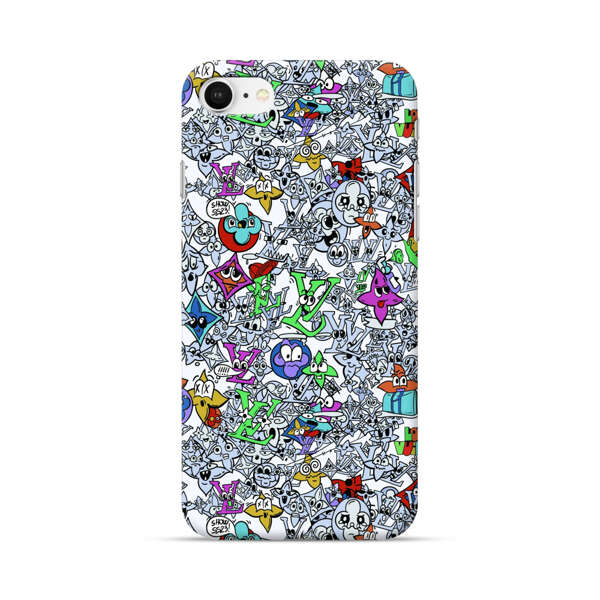 Colorful Cartoon Graffiti Pattern iPhone 7/8/SE (2020) Hard Case