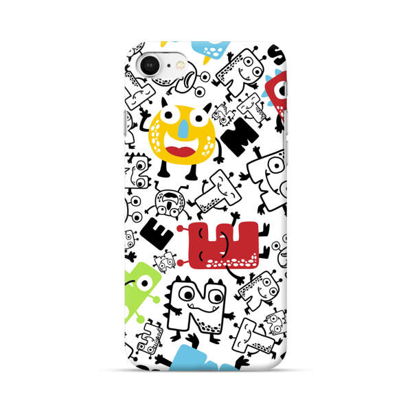 Colorful Cartoon Monsters Letters Pattern iPhone 7/8/SE (2020) Hard Case