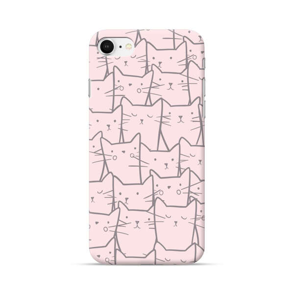 Cute Hand Drawn Cat Pattern iPhone 7/8/SE (2020) Hard Case
