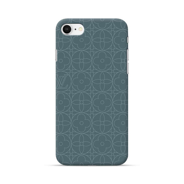 Elegant Blue Geometric Floral Pattern iPhone 7/8/SE (2020) Hard Case