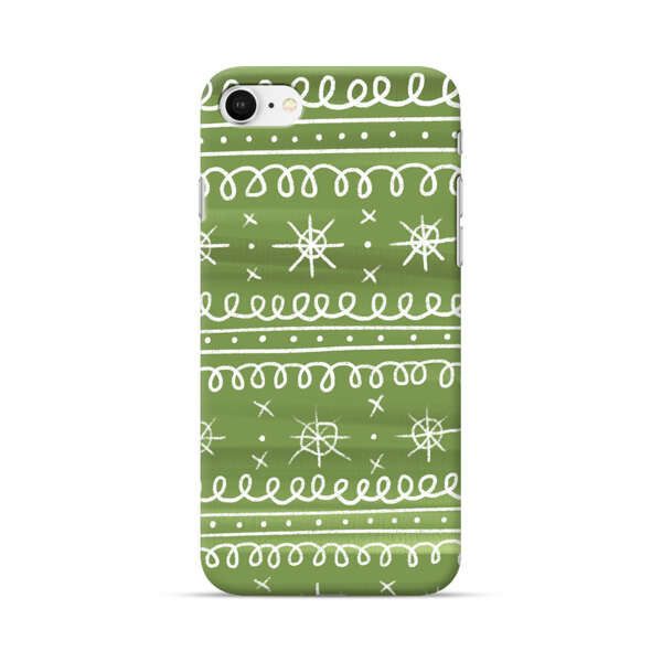 Green White Stars Loop Pattern iPhone 7/8/SE (2020) Hard Case