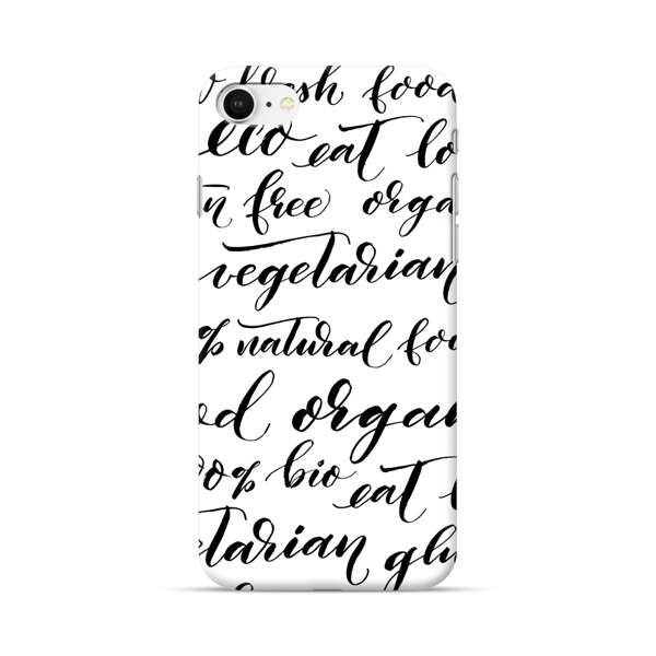 Healthy Food Lifestyle Calligraphy Pattern iPhone 7/8/SE (2020) Hard Case