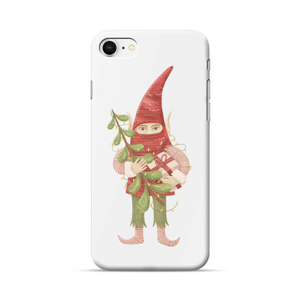 Holiday Gnome with Mistletoe and Gift iPhone 7/8/SE (2020) Hard Case