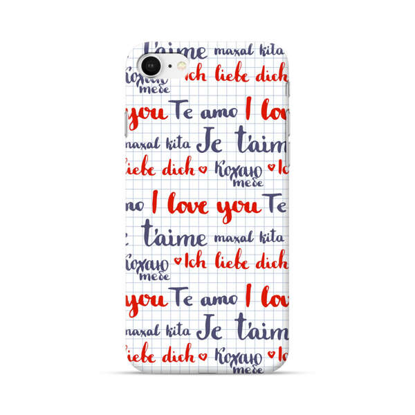 Love Message Multilingual Pattern iPhone 7/8/SE (2020) Hard Case