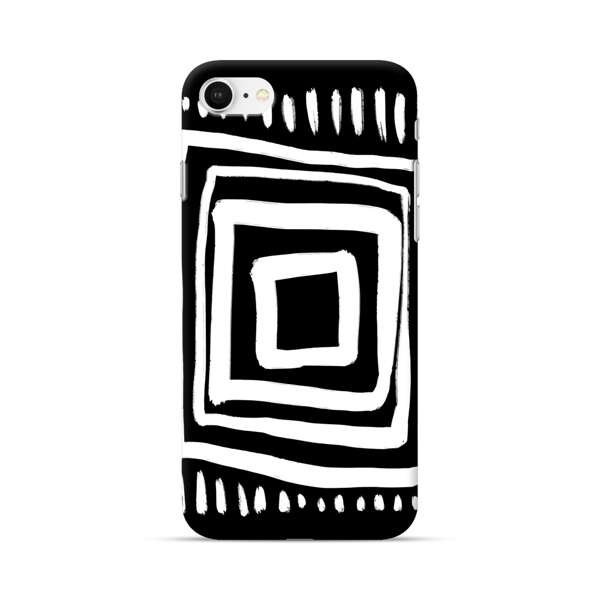Minimalist Geometric Black and White Design iPhone 7/8/SE (2020) Hard Case