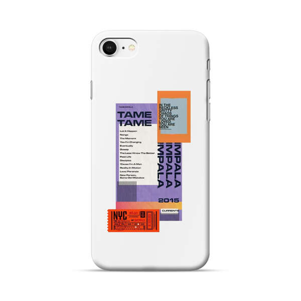Modern Graphic Collage with Typography and Ticket Elements iPhone 7/8/SE (2020) Hard Case