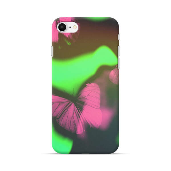 Pink Butterflies Green Background iPhone 7/8/SE (2020) Hard Case