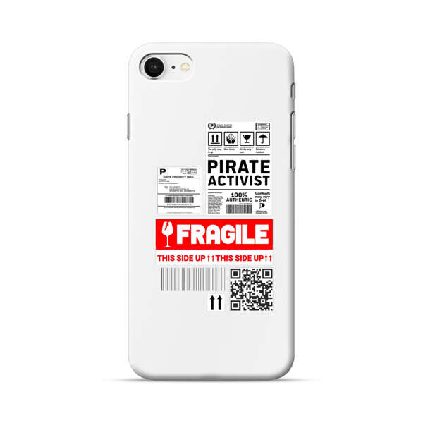 Pirate Activist Fragile Shipping Label iPhone 7/8/SE (2020) Hard Case