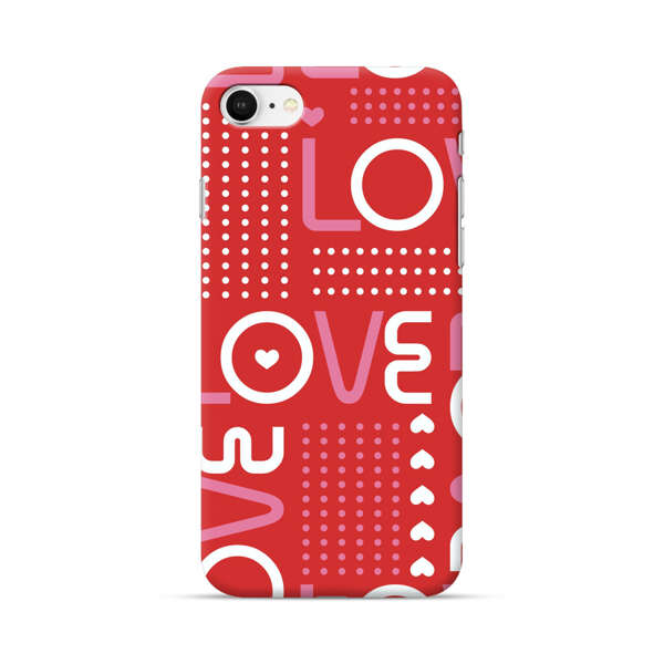 Red Love Typography Pattern iPhone 7/8/SE (2020) Hard Case