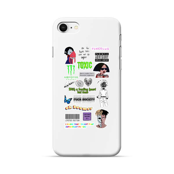 Sticker Collage Edgy Expressive Pop Culture iPhone 7/8/SE (2020) Hard Case