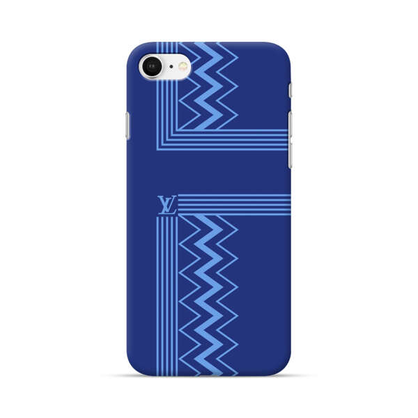 Stylish Geometric Zigzag Pattern in Blue iPhone 7/8/SE (2020) Hard Case