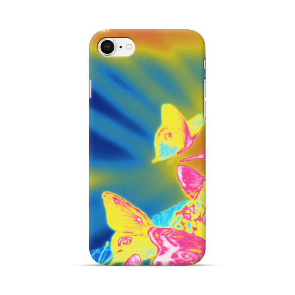 Vibrant Colorful Neon Butterflies Abstract iPhone 7/8/SE (2020) Hard Case
