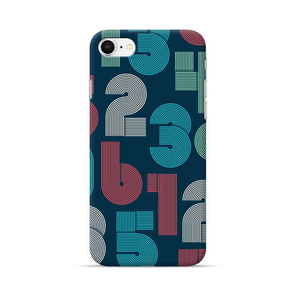 Vibrant Seamless Pattern of Colorful Stylized Numbers iPhone 7/8/SE (2020) Hard Case