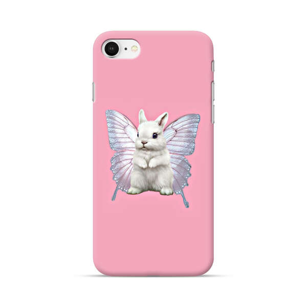 White Bunny with Butterfly Wings iPhone 7/8/SE (2020) Hard Case