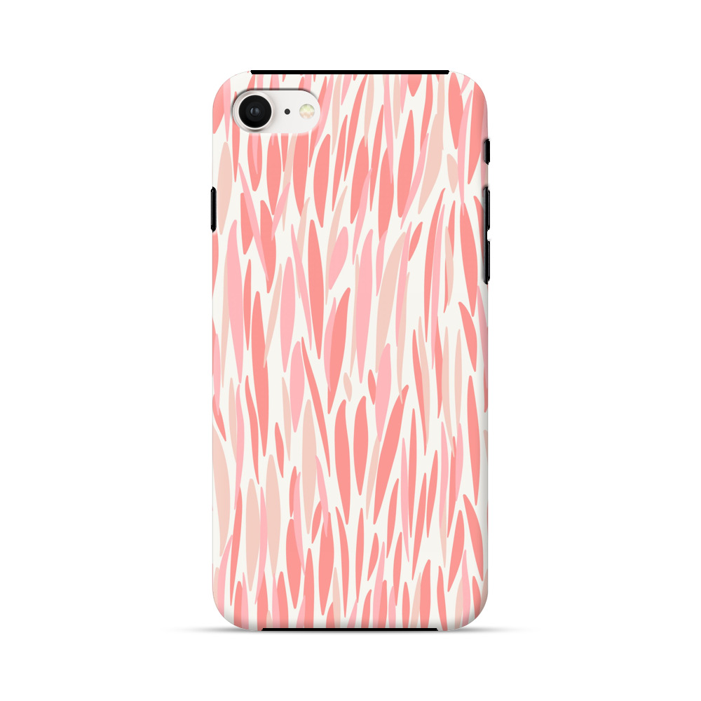 Abstract Coral Wavy Lines Pattern iPhone 7/8/SE (2020) Impact Case
