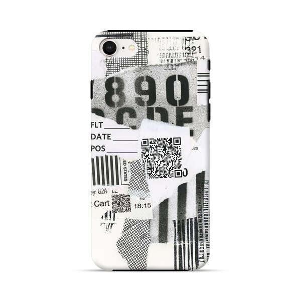 Abstract Collage Torn Paper Barcodes iPhone 7/8/SE (2020) Impact Case