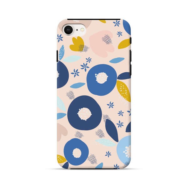 Abstract Floral Pattern with Blue, Pink and Mustard Flowers iPhone 7/8/SE (2020) Impact Case