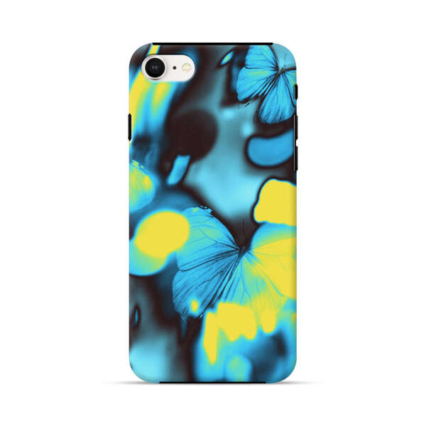Blue Butterflies Glowing Abstract Background iPhone 7/8/SE (2020) Impact Case