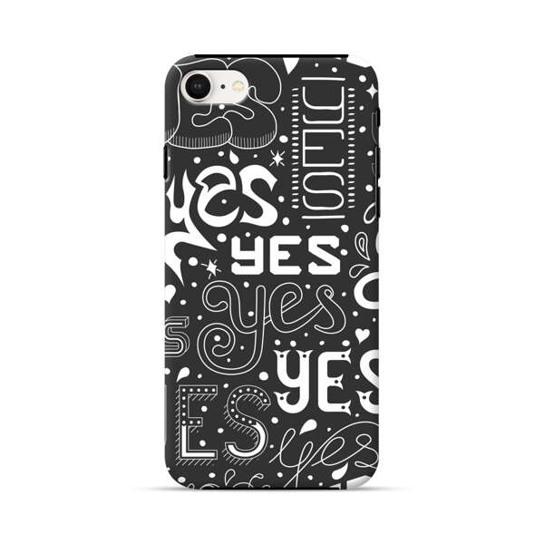 Bold Playful Typography Yes Pattern iPhone 7/8/SE (2020) Impact Case